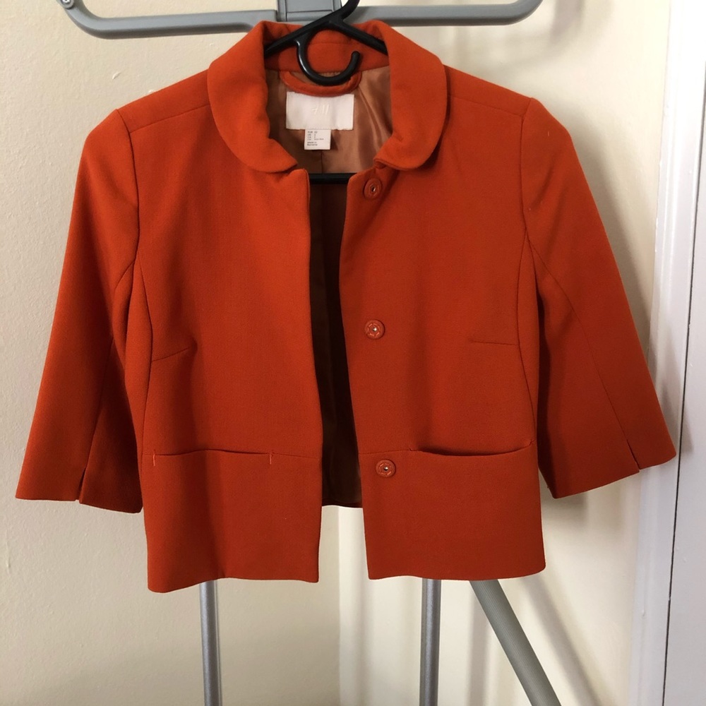 Zara Burnt Orange Cropped Jacket